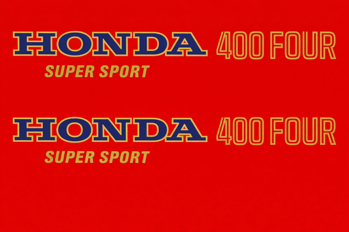 75-76 Honda CB400F Complete Decal Set - Light Ruby Red