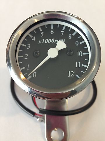 Universal motorcycle 4:1 Mini Tachometer Black Face