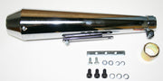 Universal motorcycle Chrome Shortly Reverse Cone Megaphone Universal Muffler 17 1/2" Long