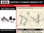 MASTER CYLINDER REBUILD KIT OEM 45530-MA5-671 diagram #13 from 1982 HONDA CB900C | Old Bike Barn