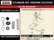CYLINDER KIT, MASTER (CLUTCH) OEM 2KW-W0099-00 diagram #2 from 1986 YAMAHA FJ1200S | Old Bike Barn