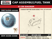CAP ASSEMBLY,FUEL TANK OEM 44200-43400 diagram #3 from 1983 SUZUKI GS550E | Old Bike Barn