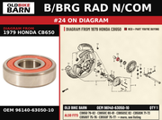 B/BRG RAD N/COM OEM 96140-63050-10 diagram #24 from 1979 HONDA CB650 | Old Bike Barn