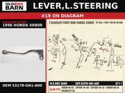 LEVER,L.STEERING OEM 53178-GN1-A00 diagram #19 from 1996 HONDA XR80R | Old Bike Barn