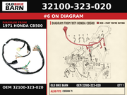 WIRE HARNESS OEM 32100-323-020 diagram #6 from 1971 HONDA CB500 | Old Bike Barn