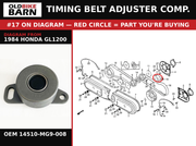 TIMING BELT ADJUSTER COMP. OEM 14510-MG9-008 diagram #17 from 1984 HONDA GL1200 | Old Bike Barn