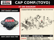 CAP COMP.(TOYO) OEM 19037-KA4-700 diagram #7 from 1987 HONDA CBR600F | Old Bike Barn