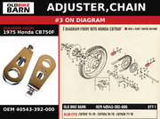 ADJUSTER,CHAIN OEM 40543-392-000 diagram #3 from 1975 HONDA CB750F | Old Bike Barn