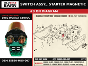SWITCH ASSY., STARTER MAGNETIC OEM 35850-MB0-007 diagram #8 from 1982 HONDA CB900C | Old Bike Barn