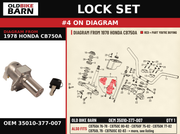 LOCK SET OEM 35010-377-007 diagram #4 from 1978 HONDA CB750A | Old Bike Barn