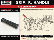 GRIP,  R. HANDLE OEM 53168-MG9-315 diagram #20 from 1988 HONDA GL1500J | Old Bike Barn