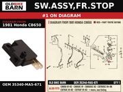 SW.ASSY,FR.STOP OEM 35340-MA5-671 diagram #1 from 1981 HONDA CB650 | Old Bike Barn