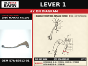LEVER 1 OEM 57A-83912-01 diagram #2 from 1986 YAMAHA XV1100 | Old Bike Barn