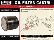 OIL FILTER CARTRI OEM 15410-MCJ-000 diagram #8 from 2001 HONDA VTR1000SP1 | Old Bike Barn