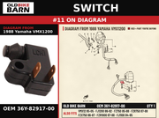 SWITCH OEM 36Y-82917-00 diagram #11 from 1988 YAMAHA VMX1200 | Old Bike Barn
