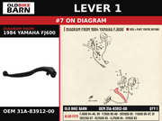 LEVER 1 OEM 31A-83912-00 diagram #7 from 1984 YAMAHA FJ600 | Old Bike Barn