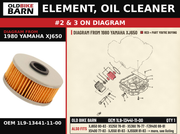 ELEMENT, OIL CLEANER OEM 1L9-13441-11-00 diagram #2 & 3 from 1980 YAMAHA XJ650 | Old Bike Barn