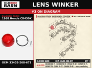 LENS WINKER OEM 33402-268-671 diagram #3 from 1968 HONDA CB450K | Old Bike Barn