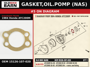 GASKET,OIL.POMP (NAS) OEM 15126-107-020 diagram #5 from 1984 HONDA ATC200M | Old Bike Barn