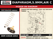 DIAPHRAGM,5.9MM,AIR C OEM 43028-1053 diagram #43028 from 1995 KAWASAKI VN800A1 | Old Bike Barn