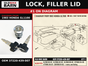 LOCK, FILLER LID OEM 37220-439-007 diagram #1 from 1983 HONDA GL1100 | Old Bike Barn