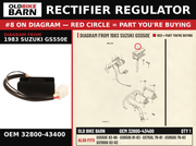 RECTIFIER REGULATOR OEM 32800-43400 diagram #8 from 1983 SUZUKI GS550E | Old Bike Barn