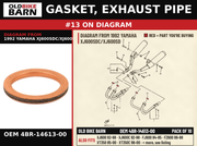 GASKET, EXHAUST PIPE OEM 4BR-14613-00 diagram #13 from 1992 YAMAHA XJ600SDC/XJ600SD | Old Bike Barn