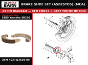BRAKE SHOE SET (ASBESTOS) (MCA) OEM 4GR-W2536-00 diagram #8 from 1980 YAMAHA SR250 | Old Bike Barn
