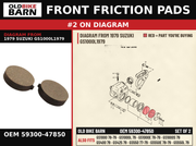 FRONT FRICTION PADS OEM 59300-47850 diagram #2 from 1979 SUZUKI GS1000L1979 | Old Bike Barn