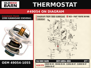 THERMOSTAT OEM 49054-1055 diagram #49054 from 1990 KAWASAKI EN500A1 | Old Bike Barn