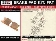 BRAKE PAD KIT, FRT OEM 1FK-W0045-00 diagram #7 from 1991 YAMAHA VMX12B/VMX12BC | Old Bike Barn