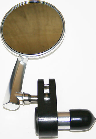 Bar End 3" Mirror ~ Polished Aluminum ~ Left Side