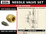 NEEDLE VALVE SET OEM 23L-14107-25 diagram #6 from 1976 YAMAHA RD400 | Old Bike Barn