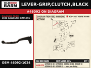 LEVER-GRIP,CLUTCH,BLACK OEM 46092-1024 diagram #46092 from 1982 KAWASAKI KZ750N1 | Old Bike Barn