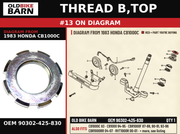 THREAD B,TOP OEM 90302-425-830 diagram #13 from 1983 HONDA CB1000C | Old Bike Barn