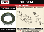OIL SEAL OEM 91201-425-003 diagram #10 from 1979 HONDA CB750F | Old Bike Barn