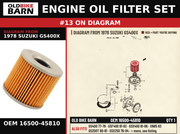 ENGINE OIL FILTER SET OEM 16500-45810 diagram #13 from 1978 SUZUKI GS400X | Old Bike Barn