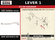 LEVER 1 OEM 4GY-83912-00 diagram #3 from 1995 YAMAHA YZ125 | Old Bike Barn
