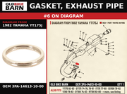 GASKET, EXHAUST PIPE OEM 3PA-14613-10-00 diagram #6 from 1982 YAMAHA YT175J | Old Bike Barn