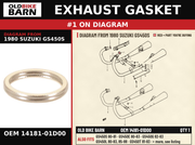 EXHAUST GASKET OEM 14181-01D00 diagram #1 from 1980 SUZUKI GS450S | Old Bike Barn