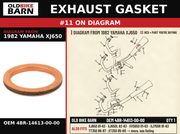 EXHAUST GASKET OEM 4BR-14613-00-00 diagram #11 from 1982 YAMAHA XJ650 | Old Bike Barn