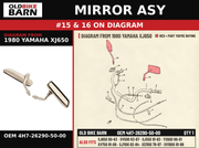 MIRROR ASY OEM 4H7-26290-50-00 diagram #15 & 16 from 1980 YAMAHA XJ650 | Old Bike Barn