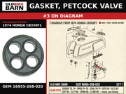 GASKET, PETCOCK VALVE OEM 16955-268-020 diagram #3 from 1974 HONDA CB350F1 | Old Bike Barn