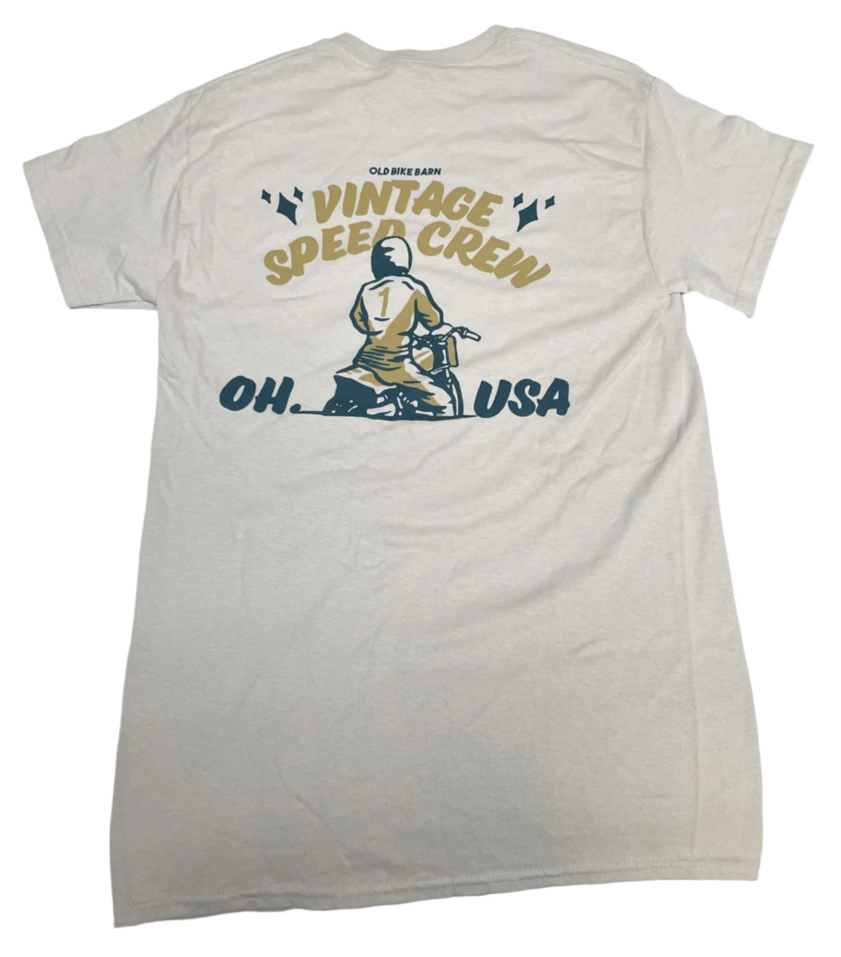 Motorcycle Flat Track Speed Crew T-Shirt Ivory