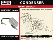 CONDENSER OEM 30250-300-154 diagram #10 from 1978 HONDA CB750A | Old Bike Barn