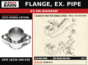 FLANGE, EX. PIPE OEM 18236-300-030 diagram #3 from 1975 HONDA CB750K | Old Bike Barn