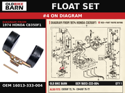 FLOAT SET OEM 16013-333-004 diagram #4 from 1974 HONDA CB350F1 | Old Bike Barn