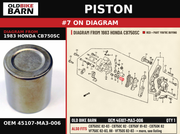 PISTON OEM 45107-MA3-006 diagram #7 from 1983 HONDA CB750SC | Old Bike Barn