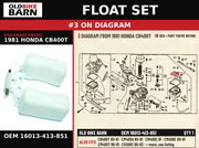 FLOAT SET OEM 16013-413-851 diagram #3 from 1981 HONDA CB400T | Old Bike Barn