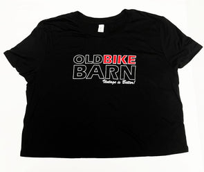 Ladies Old Bike Barn Logo Crop Top